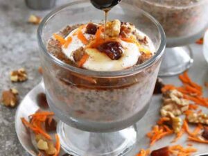 High Protein Carrot Cake Chia Pudding 