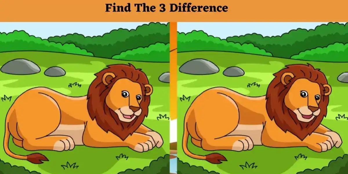 Optical Illusion Spot the Difference Picture Puzzle Can you spot 3 differences between the Lion pictures in 10 seconds Only 3% will pass.