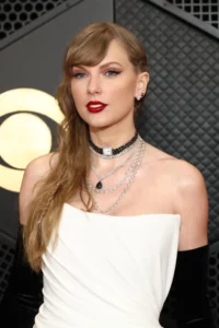 Taylor Swift Wore a Black-and-White Look Inspired By the 'Reputation' Album Cover at the 2024 Grammys
