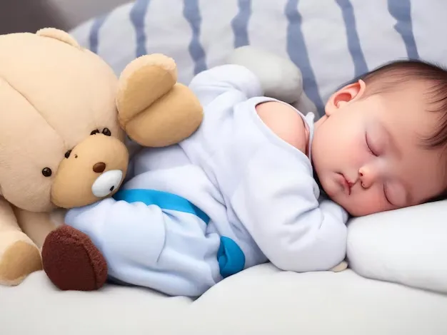 baby-sleeps-stuffed-animal-with-teddy-bear-it-ai-generated_859483-6540