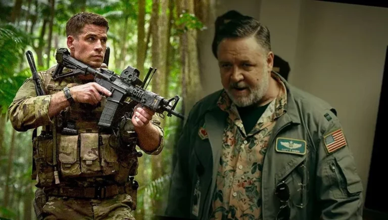 Land of Bad Review Russell Crowe Outperforms the Hemsworth Brothers in Junky Actioner